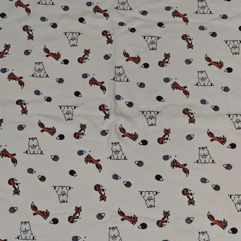 Woodland Animals 100% Cotton Baby Blanket Fox Bear Porcupine 27x28 Sears Kmart